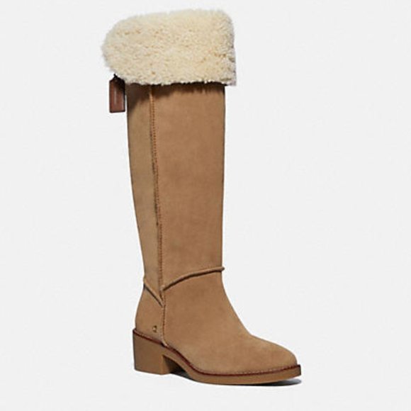 Coach Janelle Boots Peanut/Natural Size 6